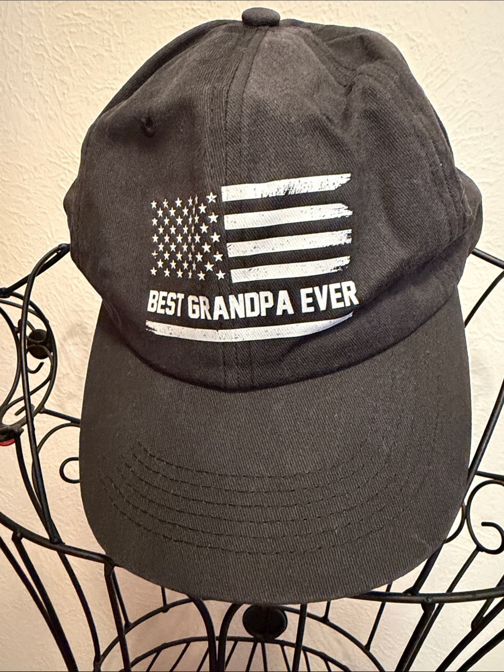 📱📱📱FREE W PURCHASE📱📱📱Black 'Best Grandpa Ever' Flag Dad Hat
